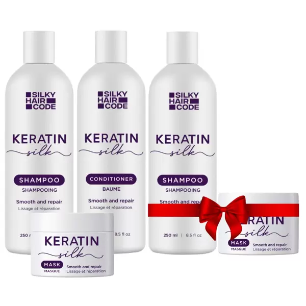 KERATIN SILKE intensiv effekt restaureringsset för skadad hårstruktur + Det andra setet GRATIS!